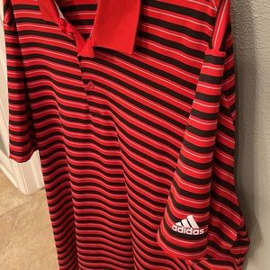 Adidas Golf XL red with black stripes Polo. No snags, Great Condition, No stains